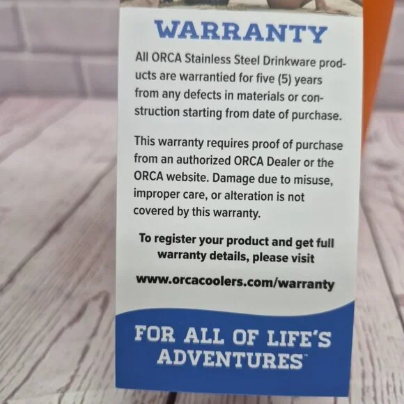 NWT ORCA HYDRA 34 oz Water Bottle Whale Tail Handle Blaze Orange - Picture 7 of 9